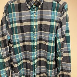 J. Crew Casual Button Down summer weight Shirt in Blue and Green